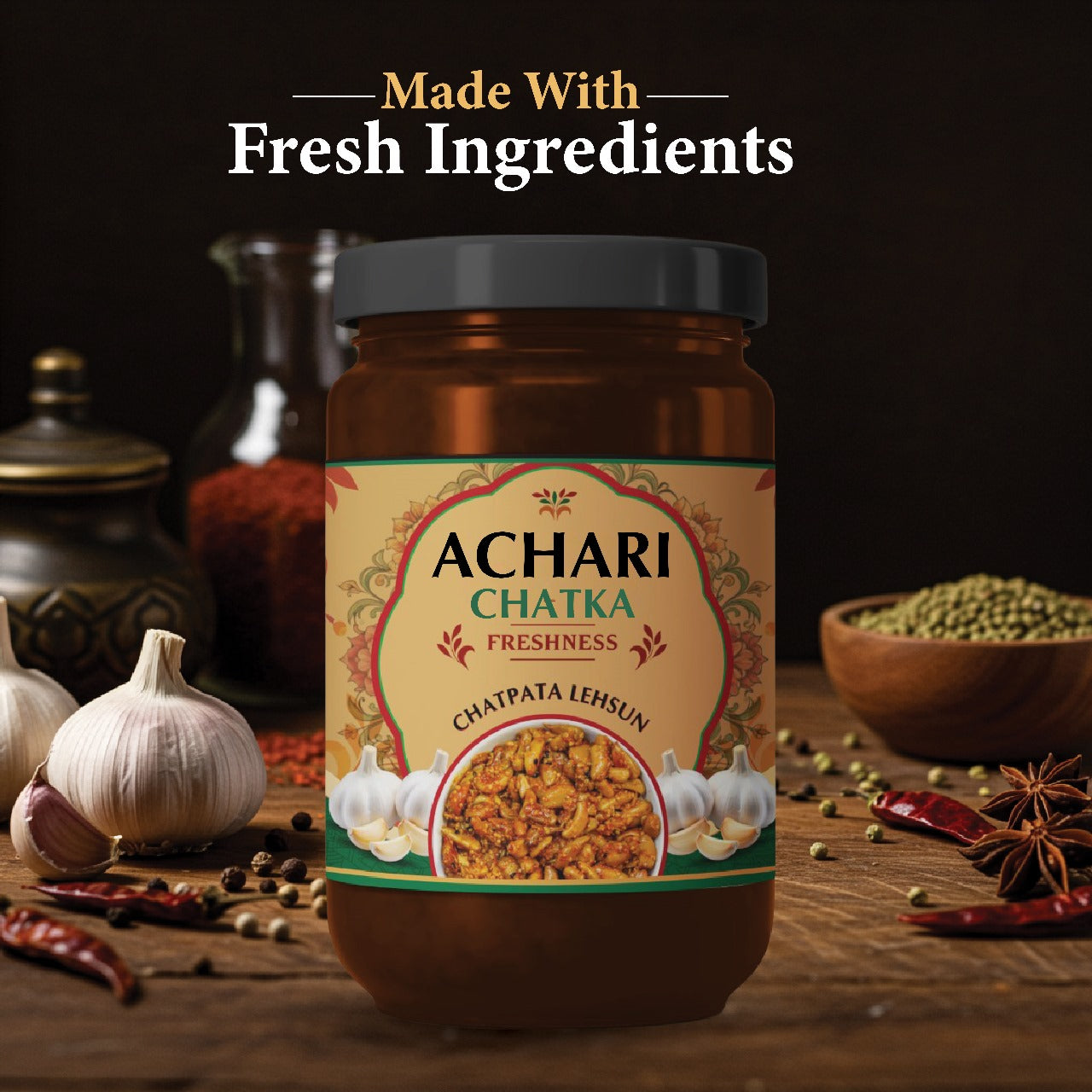 Achari Chatka – Chatpata Lehsun Pickle 500gm