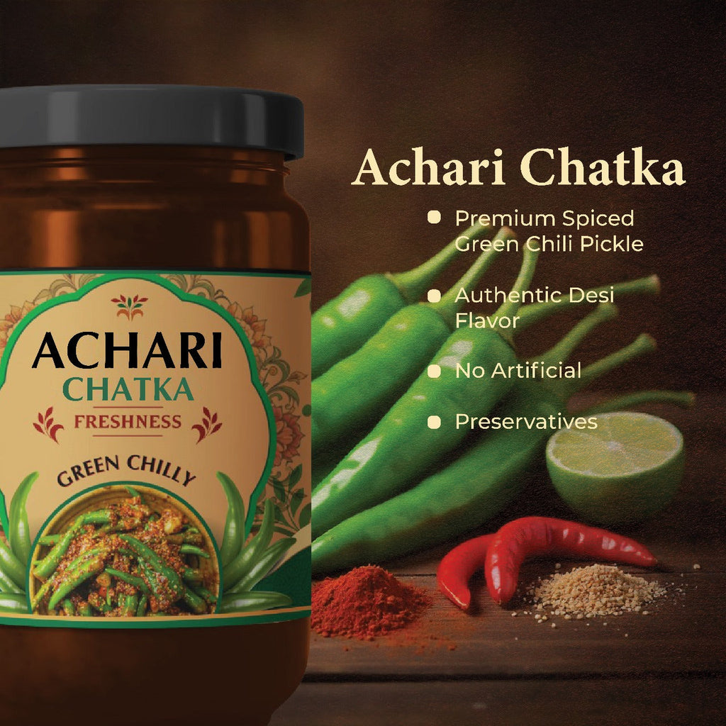 Achari Chatka – Premium Green Chilli Pickle 500gm