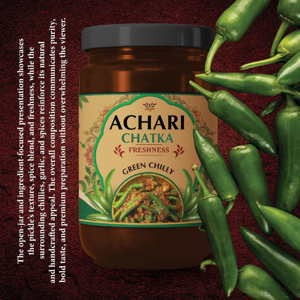 Achari Chatka – Premium Green Chilli Pickle 500gm